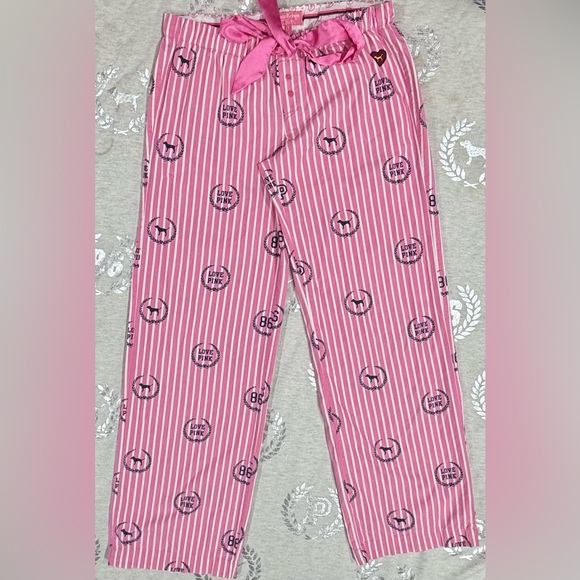 VS PINK VINTAGE MONOGRAM LOUNGE SLEEP PANTS S NWOT